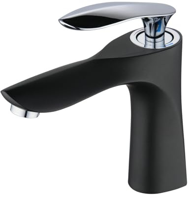 Leekayer Waschbecken im Badezimmer,Messing Material,Mattschwarz,Wasserhahn Klein,1 Loch Eingriff,Heißes und Kaltes Wasser Mischen,LK75239Bg-CXC