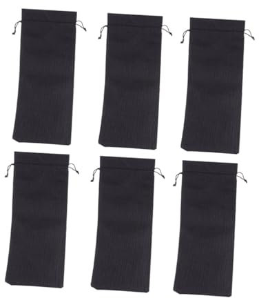 IMIKEYA 6 Pièces Sacs en Toile de Jute Pochettes des Sacs- de Bouteille de vin Pochettes de Bouteilles de vin en Toile de Jute Cordon 35c