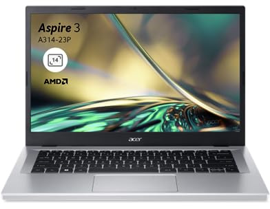 Acer Aspire 3 A314-23P-R9QP Ordinateur Portable 14'' Full HD, PC Portable (AMD Ryzen 5 7520U, RAM &- Go, 512 Go SSD AMD Radeon Graphics, Windows 11 ) - Clavier AZERTY (Français), Laptop Argent