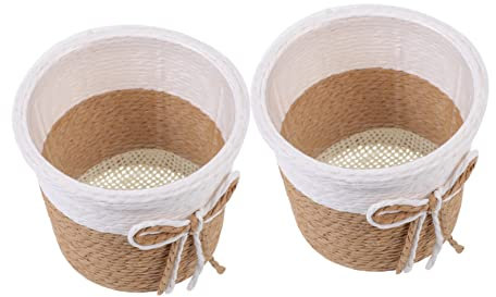 BESPORTBLE 8 STK Blumenkorb Country Style kakteendünger basketbalkorb terrassendeko Korbe Dekoration körbe stieltopf atur Rattan Pflanzenkorb dekorativer Korb Container schmücken Papierseil