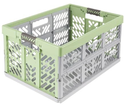 keeeper Robusta Scatola Professionale Pieghevole con Maniglie Soft-touch, 54 x 37 x 28 cm, Ben Eco Line, Verde (Eco Grass Green)