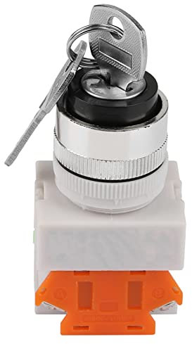 Yctze 22mm Mount 2 Position Key Operated Switch with 2 Keys LAY37-11Y/21, Ideal for 12V Key Lock Switch