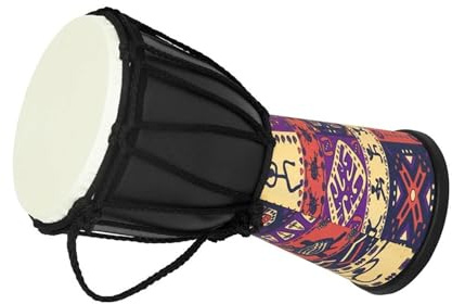 4-Zoll-afrikanische Trommel, Tragbare Djembe-Trommel Mit Bunten Kunstmustern, Erwachsene, Die Handtrommeln Spielen Afrikanische Trommel Instrument (Color : A)