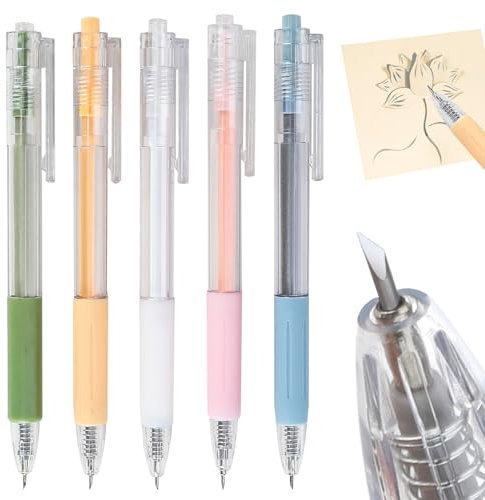 Joynine 5 Stück Bastelmesser, Papierschneider, Stift, Scrapbooking-Stiftmesser, Bleistiftschneider, Bastelmesser, manueller Stift, für DIY-Kunstwerke, Mehrzweck, Stiftschneider