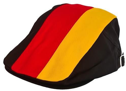 Generisch Schiebermütze Deutschland Design in Schwarz Rot Gold/Gelb, Fanartikel, Kappe, Mütze, Golfmütze, Schirmmütze, Fußball WM, Handball WM