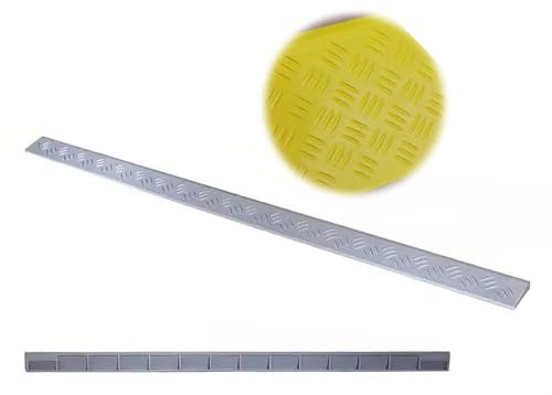 ZSXZCBDQ Rollstuhlrampe, Bordsteinrampe, Anti-Rutsch-Rampe, Haushalts-Anti-Rutsch-Stufen, Tragbare Rampe(Grey,100cm*1.5 * 5cm)