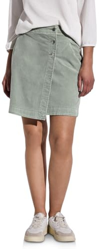 Street One A361683 Falda de Pana con Aspecto Envolvente, Dusty Milky Green, 38W Mujeres