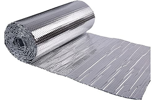 WDSOPK Rollo De Lámina Aislante Reflectante para Radiador, Barrera De Vapor De Aluminio De 5 Mm Y 1 M De Ancho. Material Aislante Tejido De Aluminio para Impermeabilización De T(1X30M/3.28X98.4Ft)