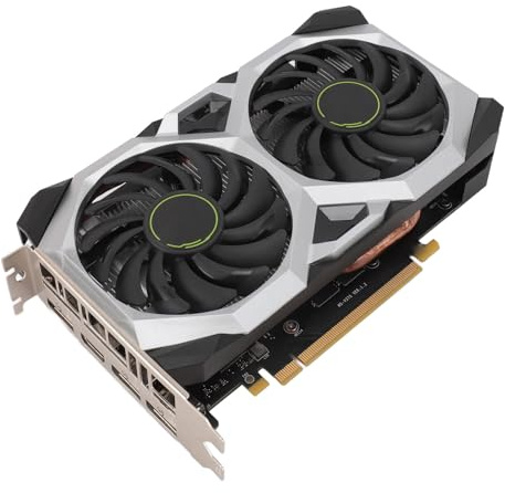 VBESTLIFE Tarjeta Gráfica 1660 6GB, GDDR6 GPU de 192 bit, PCIe 3.0 X16 Tarjeta de Video de Juegos, Tarjeta Gráfica de Computadora de Escritorio con 1 HDMI, 3 Puertos DP
