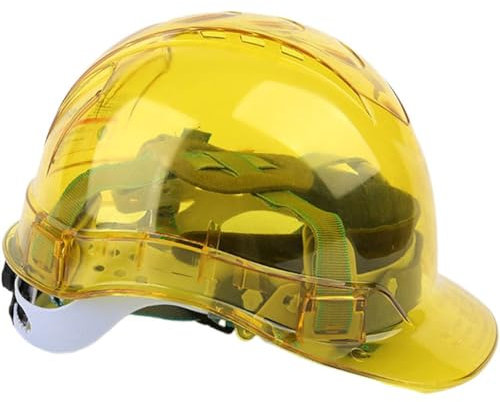 Keuyeo Casco di Sicurezza Industriale Trasparente, Elmetti Costruzione, Elmetto Protettivo per Lavoratori Elmetto Lavoro per Esterni, per Silvicoltura, Costruttori E Industriali