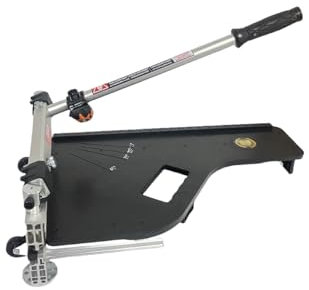 Laminatbodenschneider, 33 cm, Vinyl-Bodenschneider mit Rädern, einfaches Winkel- und Längenschneiden, Bodenbelag-Werkzeuge – schneidet Laminatboden, Holzwerkstoffe, LVP, LVT, VCT, SPC, WPC, HSS Klinge