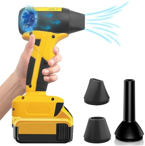 130000RPM Cordless Leaf Blower for Dewalt 20V Battery, 4 Speed Compact Turbo Jet Fan Blower for Garden Lawn Snow Leaf BBQ Keyboard(No Battery)