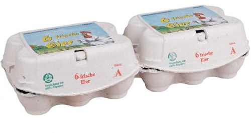 Eierverpackungen Holzschliff mit Neutraldruck 2x6er cappuccino oder rapsgrün, 45 Stück