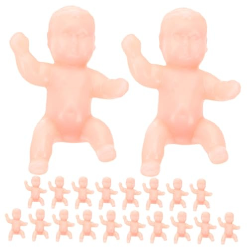 Mini Bebés de Plástico Realistas, 20 Unidades, para Baby Shower y Fiesta | Decoración para Pasteles y Tartas, Color Caqui, Juguetes Pequeños, Regalos para Invitados, Pack de 20