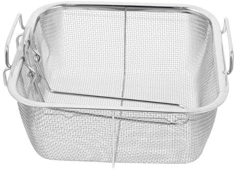 Ipetboom Schiumarola Acciaio Inossidabile Pieghevole per Frittura Resistente al Calore Rete Quadrata per Patatine Verdure e Carne Accessorio e Durevole