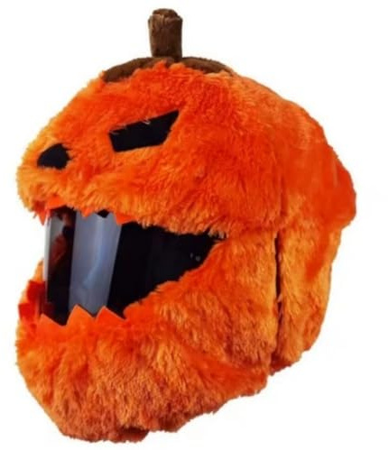 Generisch Motorrad Plüsch-Helmschutzhülle, Halloween Lustige Motorcycle Helmet Cover, Kürbis/Kaninchen/Schwarze-Katze/Teufel Cartoon Helm-Überzug, Universeller Zubehör für Motorradhelme