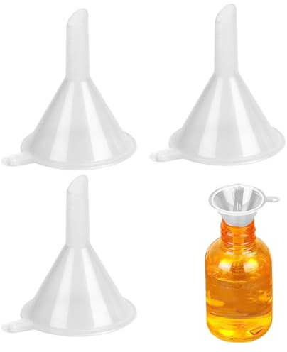 3pcs Mini Funnels For Small Bottles, Plastic Small Funnels for Filling Bottle Precision Fillings Funnel, Fillings Mini Bottle Or Containers, Lab Bottles, Science Laboratory Chemicals