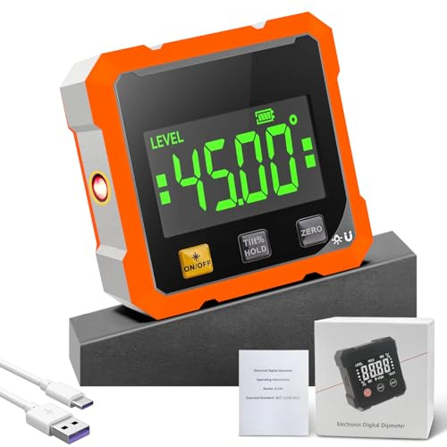 Digitaler Winkelmesser mit Laser, 4-seitig Magnetisch mit LCD Display