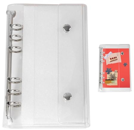 Ahuuen Protecteurs Transparents A6/,Couverture 6 Anneaux PVC Transparent pour Organiseur Personnel Agenda - Dossier pour École Bureau Journal Photos Documents Filles Garçons Femmes Hommes
