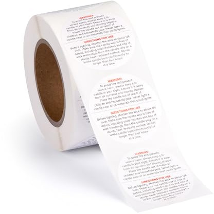 500pcs Candle Warning Labels, 1.5 Inch Jar Stickers, Safety Stickers for DIY Candle Making
