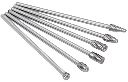 CHICIRIS Broyeur de Portage de Culasse Solide de Finition de Fraises en Carbure de Tungstène pour le Meulage D'acier allié pour les Machines-outils 6 Pièces