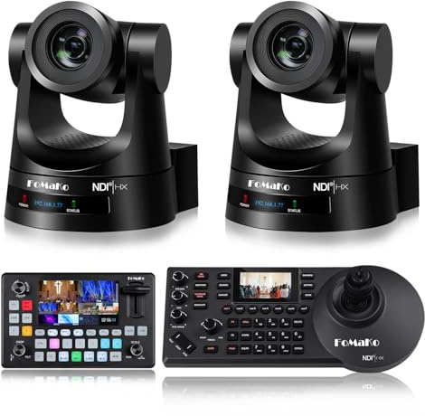 FoMaKo NDI Camera 30X Optical Zoom NDI PTZ Camera HDMI，for Product Launch Events and Theater LiveStreaming,PTZ Bundle(BN302 + KC601)