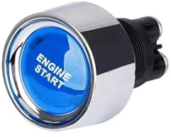 Interruttore di accensione del motorino di avviamento Interruttore di accensione e avviamento del motore 12V 50A 3 pin SPST Pulsante momentaneo senza chiave Interruttori ON OFF Adatto per(Blue)