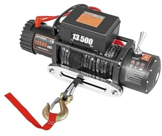Verricello Elettrico 4000-13500LBS 12V Con Telecomando Senza Fili For Funi For Rimorchio For Auto 4X4 Cinghia Di Traino ATV Camion Fuoristrada(13500lbs Black Rope)