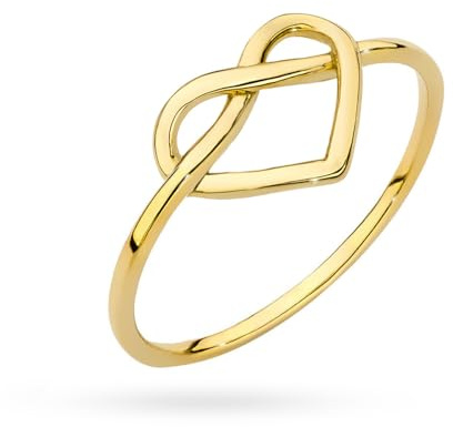 MARKO Goldring Damen 333 Echtgold mit Herzmotiv, romantischer Ring Gold Damen 8 Karat, zarter Damenring Herz, Goldschmuck, Verlobungsring Geschenk, Goldringe Echt Gold 333 Schmuck