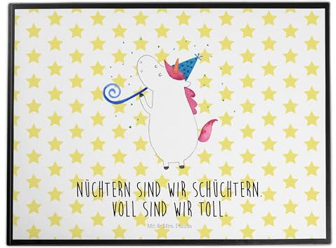 Mr. & Mrs. Panda Schreibunterlage Einhorn Party - Geschenk, schreibtischunterlagen, Alkohol, schreibtischunterlage, schreibtischauflagen, tischauflage, Schreibtisch Unterlagen, Fest, Unicorn, Club
