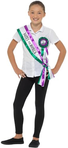 Victorian Suffragette Kit, White & Purple, with Sash & Rosette