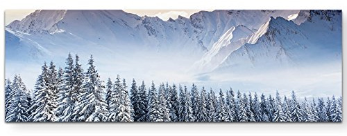 Leinwandbilder | Bilder Leinwand 120x40cm Bergige Winterlandschaft