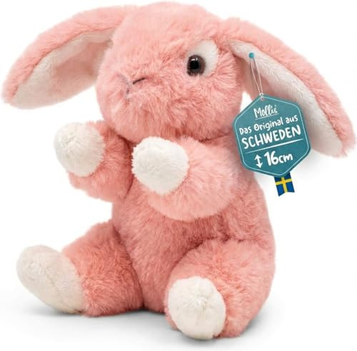 Mollis Kuscheltier - Kuschelhase - 16 cm - Plüschtier-Hase - Kinder-Kuscheltier - weiches Stofftier für Kinder und Babys (Pink)