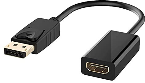Adattatore da Displayport a HDMI, Jsdoin Da Maschio a HDMI Femmina Da 4K con Supporto Audio 4K 1080P per Lenovo, Dell, HP, Asus e altre marche, Nero
