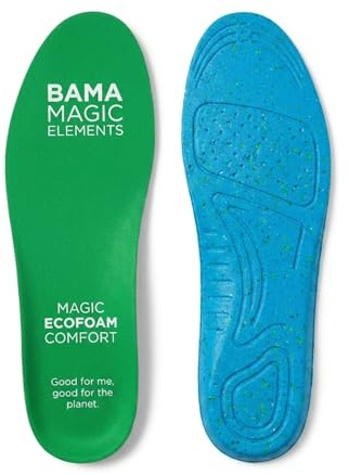 Bama Plantillas Cómodas Mágicas - Acolchadas de Espuma Ecológica con Cámaras de Micro-Aire - Transpirables y Reutilizables - Verde/Azul - 45/46 EUR