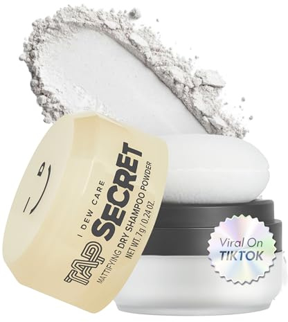 I DEW CARE Tap Secret Dry Shampoo Powder with Biotin - Tap Secret Original | Strengthening & Volumizing, Refillable, Travel size, Non-aerosol, Brunette, Korean Ginseng, Stocking Stuffers, 0.24 Oz