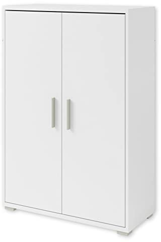 OFFICE LINE Aktenschrank in Weiß - Halbhoher Büroschrank mit 2 Türen - Modernes Büromöbel Komplettset - 79 x 114 x 35 cm (B/H/T)
