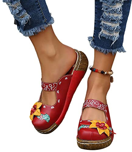 Onsoyours Clogs Damen Hausschuhe Gartenschuhe Sommer Freizeit Slides Sandalen Outdoor Flach Pantoletten Strand Sportschuhe