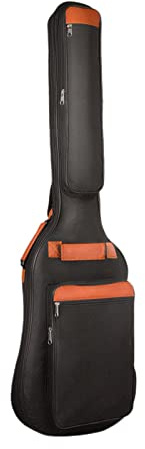 Amagogo E-Gitarren-Taschen, Rucksack, doppelt verstellbarer Schultergurt, schwarzer E-Bass-Koffer für akustische Musikinstrumente auf der Bühne, Bass
