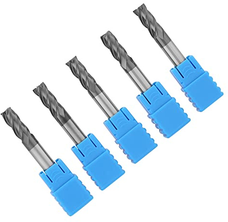 6mm End Mill Set,5pcs Tungsten Carbide 4 Flute End Mill CNC Milling Cutter 6mm Diameter X 50mm Length,High Strength,Hardness and Wear Resistance