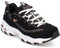 Skechers Women's D'Lites Me-time Sneaker, Black Rose Gold, 7 US Wide