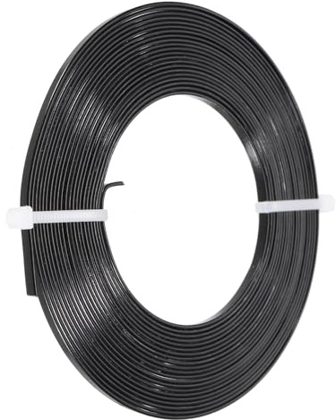 PATIKIL 16,4 Fuß Flacher Aluminiumdraht, 18 Gauge Biegsamer Eloxierter Aluminiumdraht 3mm Breit für Schmuckherstellung, Schwarz