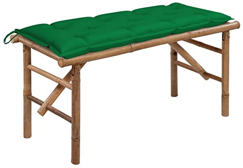 ARKEM Klappbare Gartenbank mit Auflage Gartenbank Sitzbank Klappbar Bank Garten Parkbank 118 cm Bambus 3063869