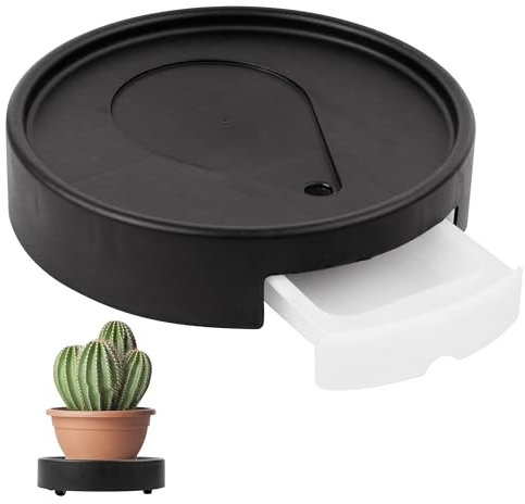 xyuayamz Plataforma con Ruedas Plantas, Redondo ø 20cm Soporte Maceta, Capacidad de Carga 50kg, Base con Ruedas con Caja de Agua, con 4 Ruedas Universales, Uso Interior y Exterior