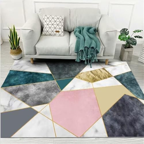 DJHWWD Kinderteppich deko Jungs jugendzimmer Geometrischer Teppich für Wohnzimmer, Schlafzimmer, rechteckiger Teppich, rutschfest und sturzsicher auslegeware Kinderzimmer Teppiche Mädchen 200X300CM