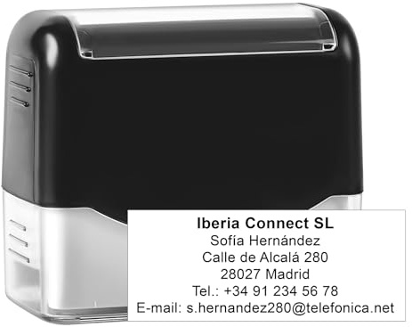 Timbro autoinchiostrante personalizzato per indirizzo di ritorno - Formato extra large con fino a 6 righe di testo, a scelta tra molti caratteri e colori