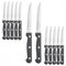 SanheKit Lot de 12/36 couteaux à steak en acier inoxydable à haute teneur en carbone, design Full-Tang, manche en plastique, couteau à viande dentelé, couteaux de table tranchants, lot de 12 pièces