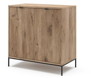 Vicco Kommode Eliza, Viking Oak, 42 x 81.2 cm | mit 2 Türen, Push-to-Open Mechanismus und pflegeleichter Oberfläche