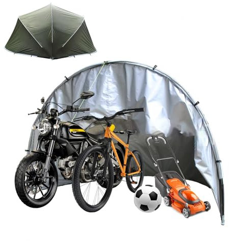 YSMSMZJK Fahrradbox Zusammenklappbar Und Leicht Zu Verstauen Fahrradunterstand mit Doppeltüren für 5-7 Fahrräder Motorrad Garage Winterfest Fahrradhülle Wohnmobil