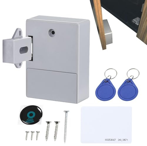 Cerradura de seguridad para puerta, cerradura de seguridad RFID, cerradura magnética para cajones y armarios RFID. Cerradura de seguridad inteligente sin taladrar para la seguridad del hogar para
